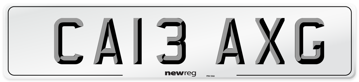 CA13 AXG Number Plate from New Reg